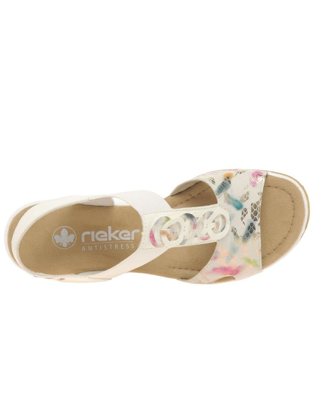 Rieker Metallic Medal Wedge Heel Sandals