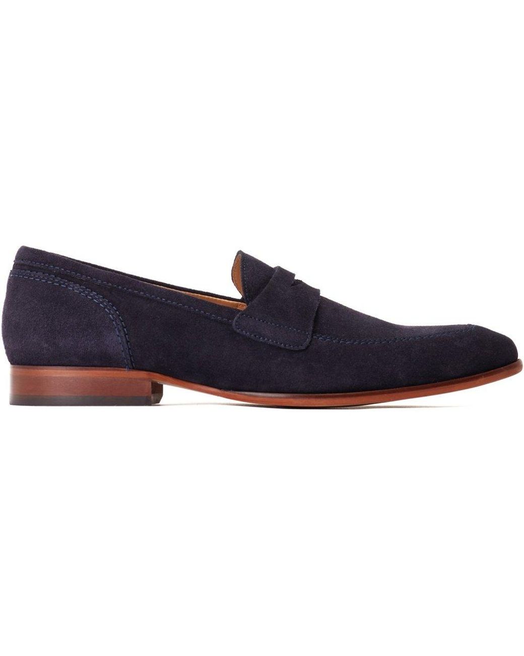Base London Blue Bruno Penny Loafer for men