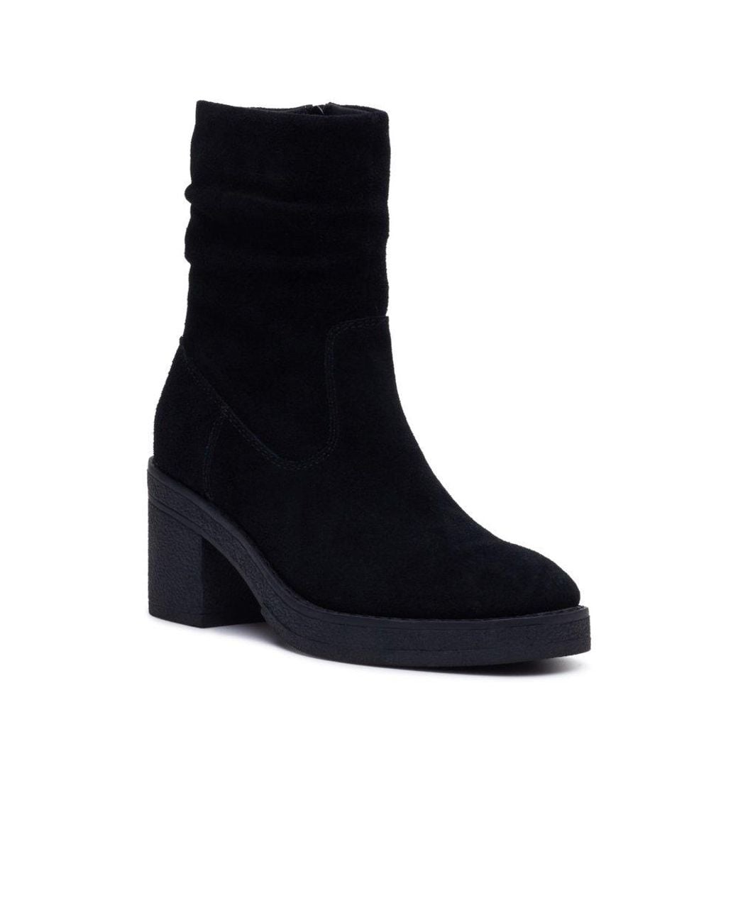 Hush Puppies Black Flora Ruched Ankle Boots