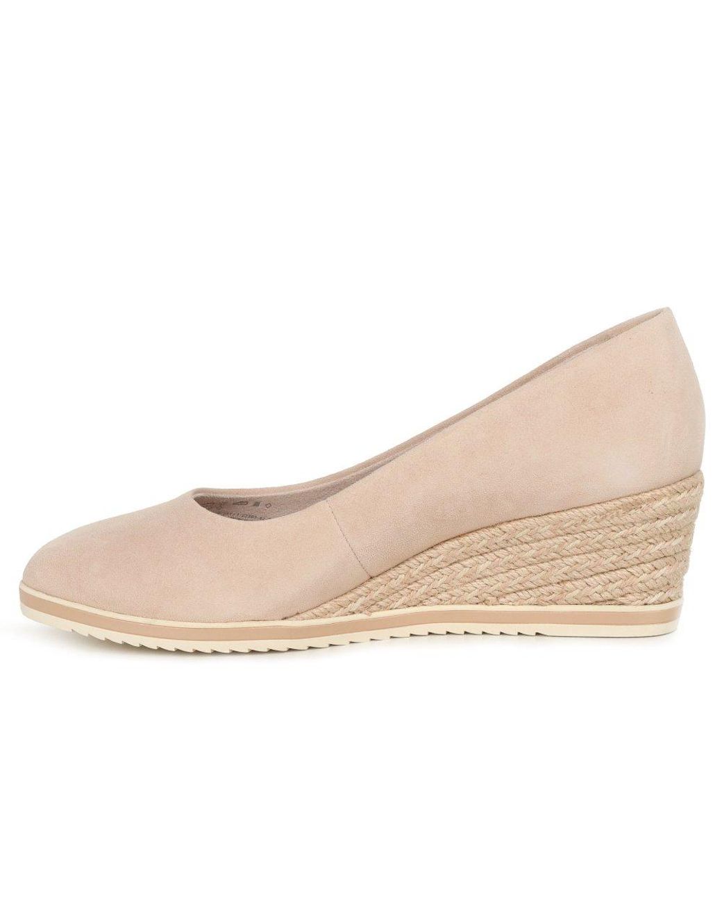 Tamaris Natural Peony Wedge Espadrilles
