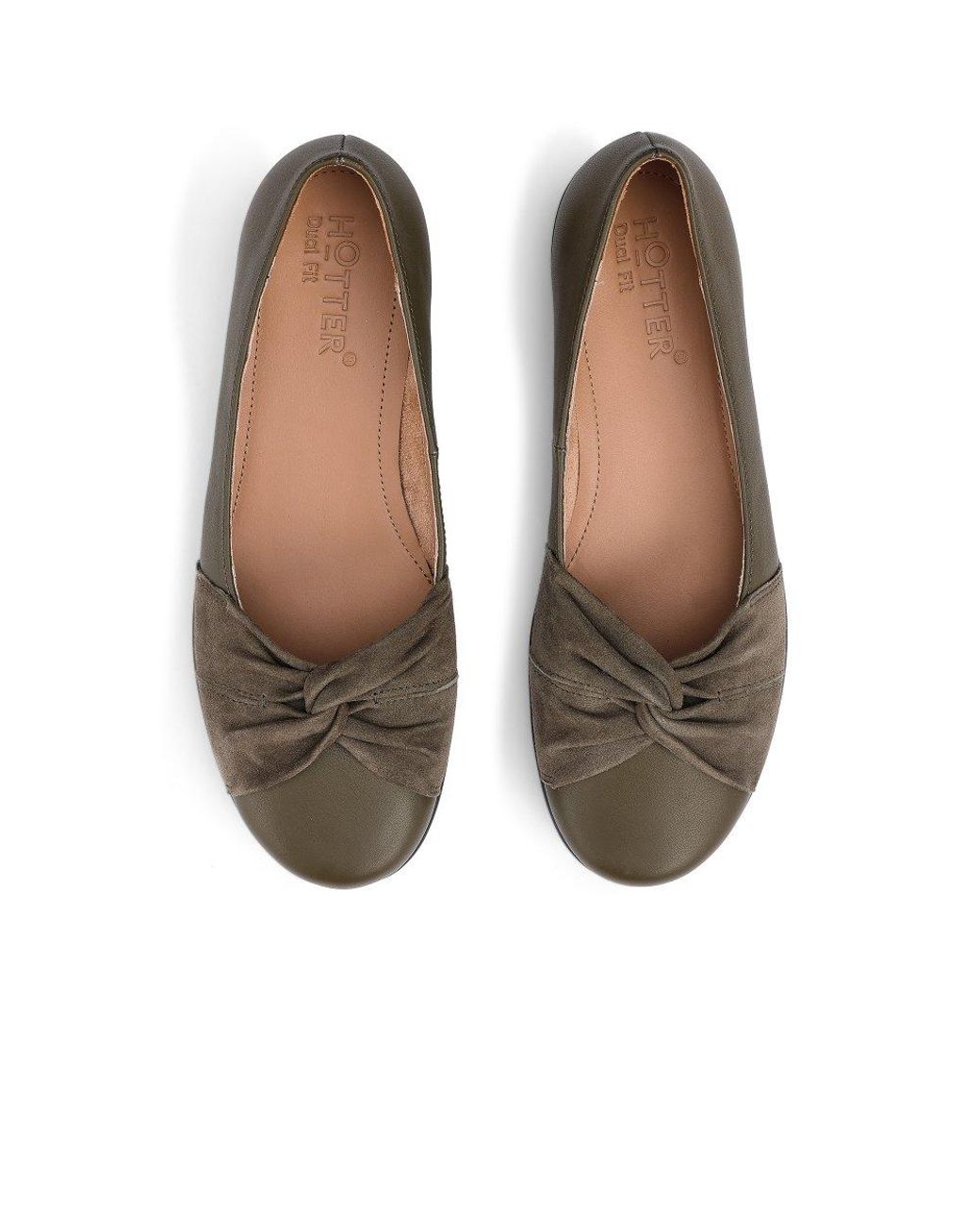Hotter Gray Lark Ballerina Pumps