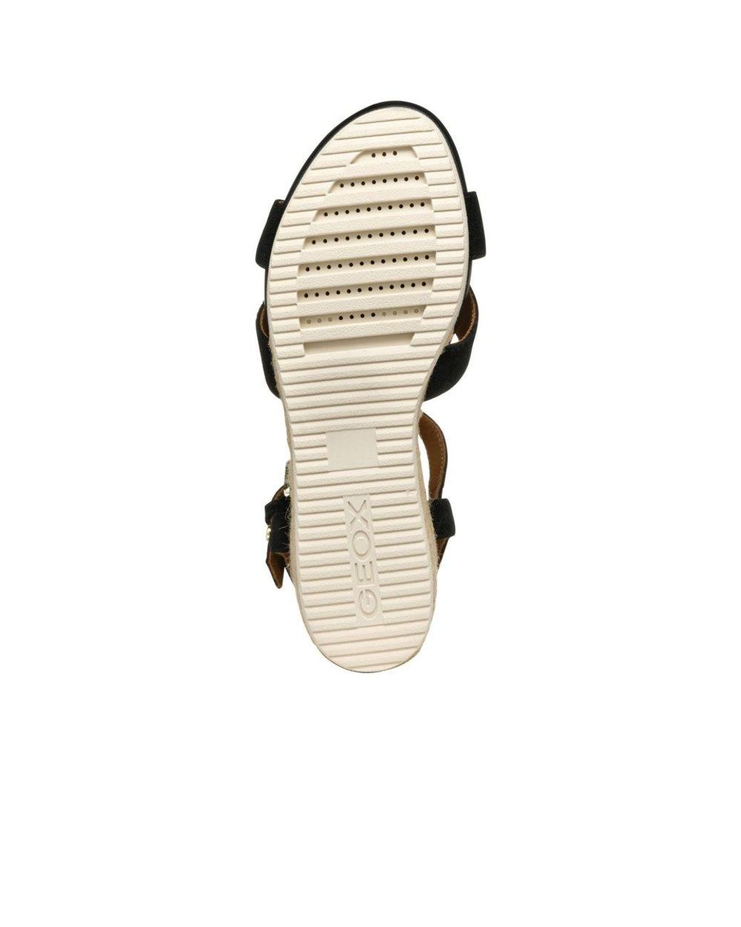 Geox Metallic D Ischia Corda Wedge Sandals
