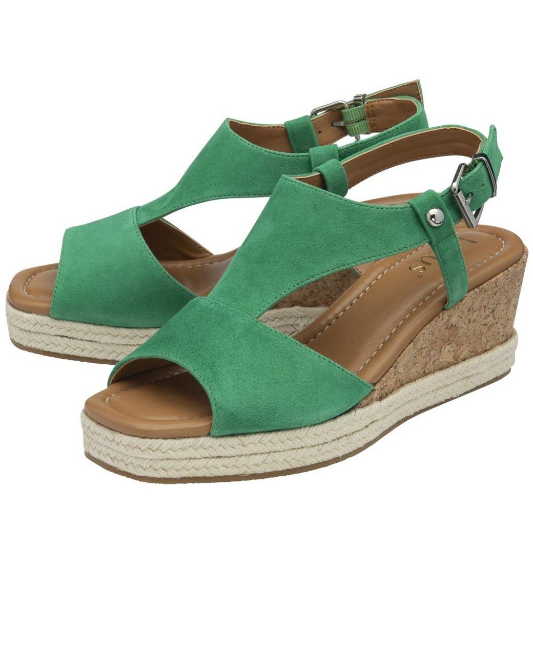 Lotus Green Madalene Wedge Sandals