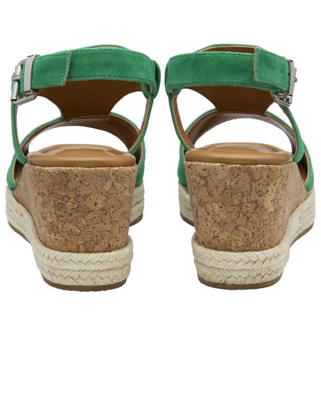 Lotus Green Madalene Wedge Sandals