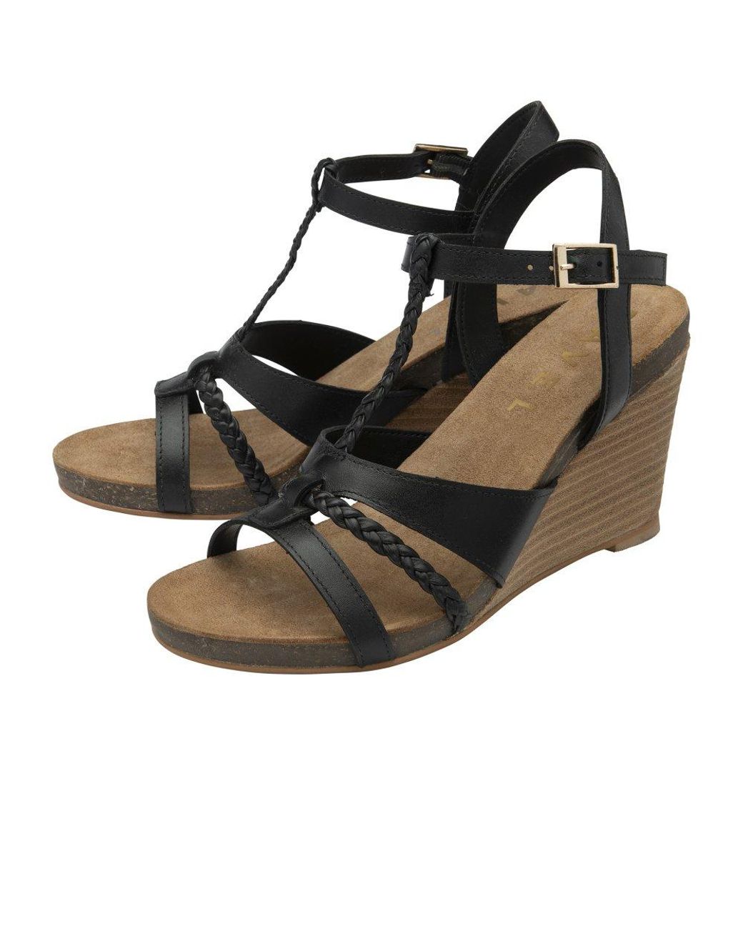 Ravel Black Ardo Wedge Sandals