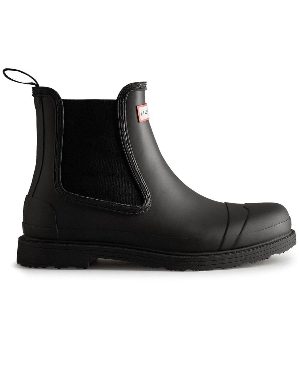 Hunter Black Commando Chelsea Wellingtons Size: 7 for men