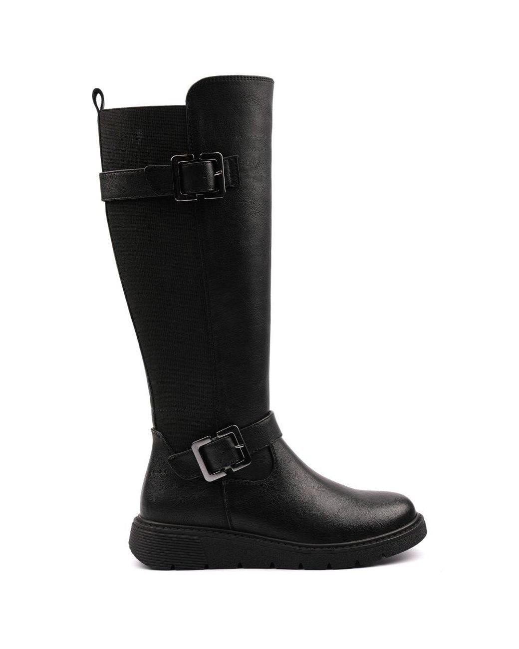 Lunar Black Devon Knee High Boots