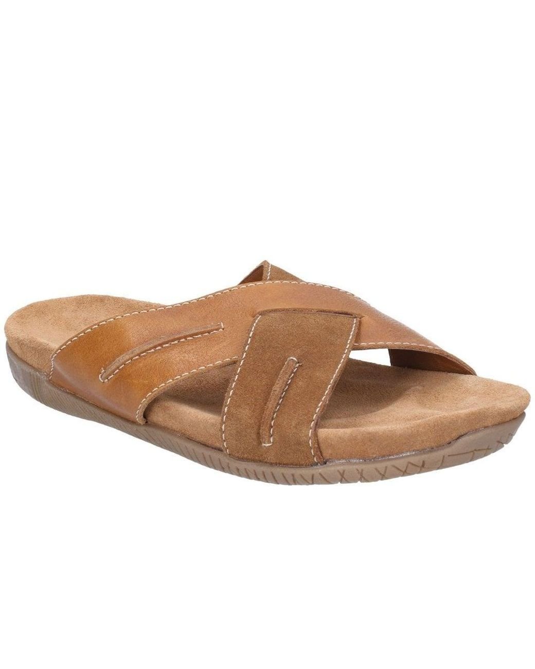 Hush Puppies Switch Mens Slip On Leather Mule Sandals Shoes Men's Shoes umoonproductions.com