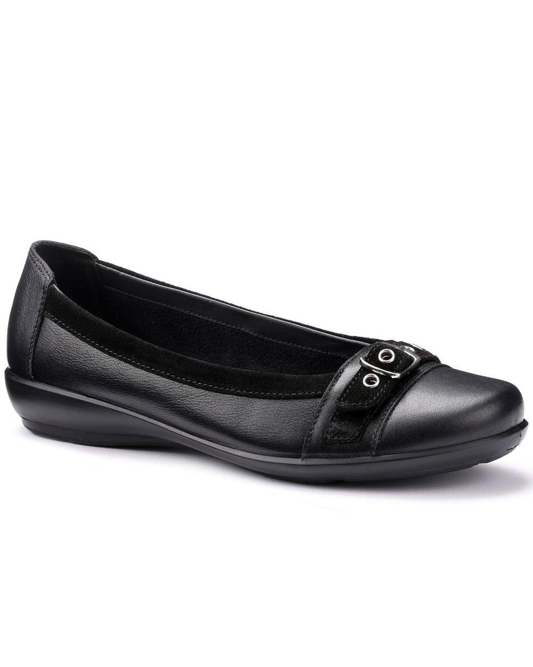 Hotter Black Sparrow Flat Pumps