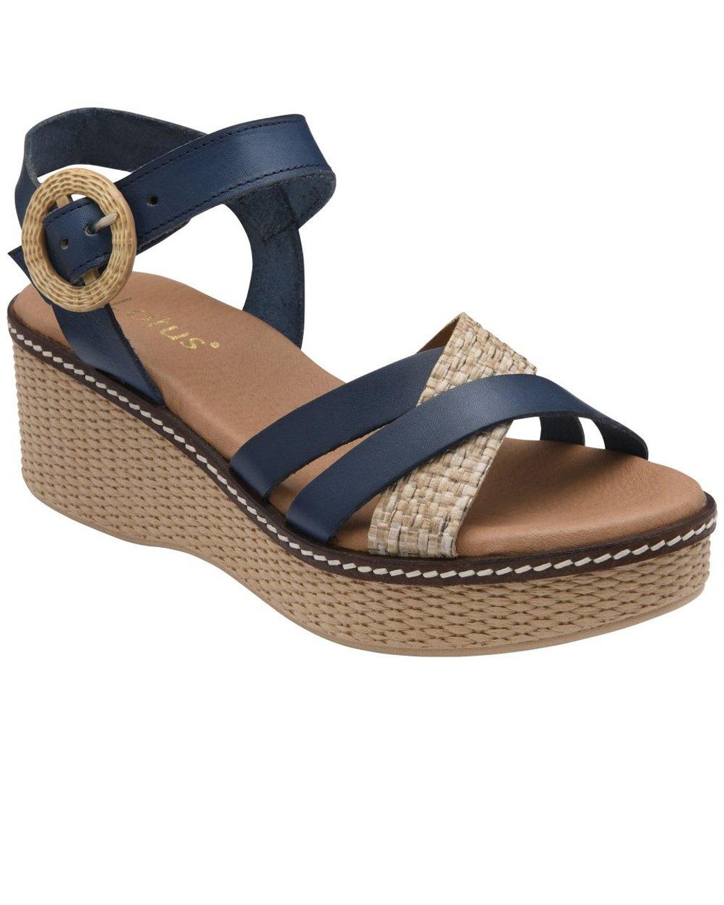 Lotus Blue Amalia Wedge Sandals