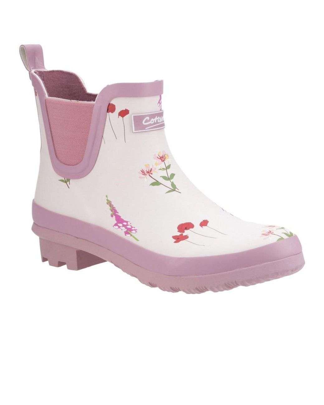 Cotswold Pink Wildflower Ankle Wellingtons