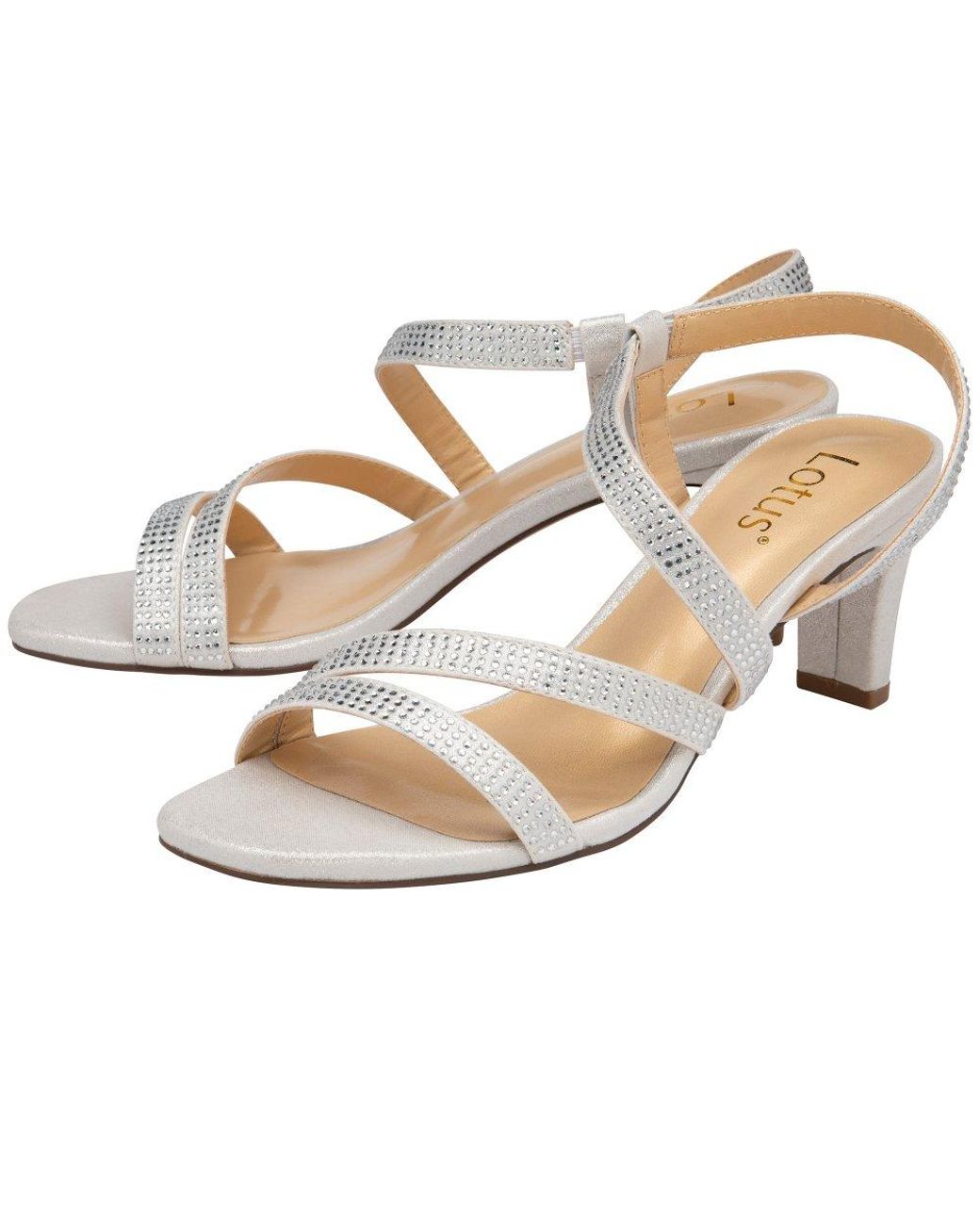 Lotus Metallic Bernadette Heeled Sandals