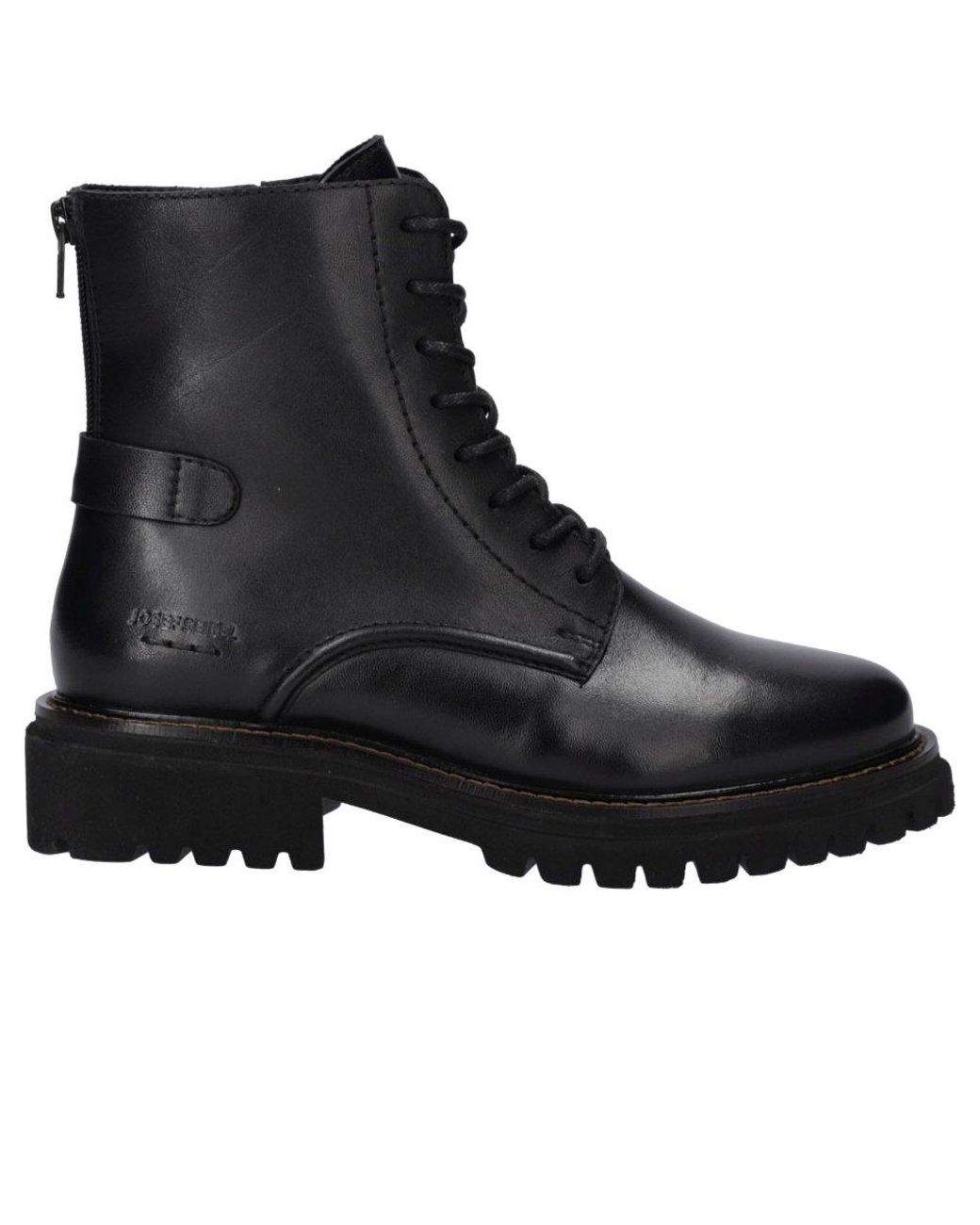 Josef Seibel Black Rachel 02 Lace Up Ankle Boots (Schwarz)