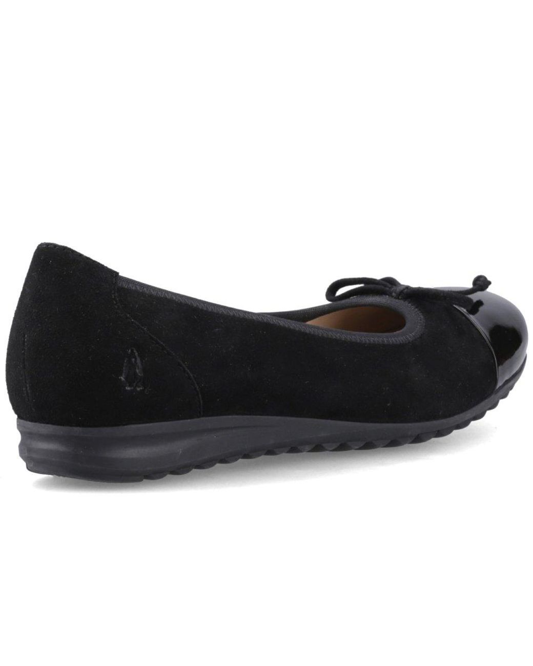 Hush Puppies Black Laurie Toe Cap Ballerinas