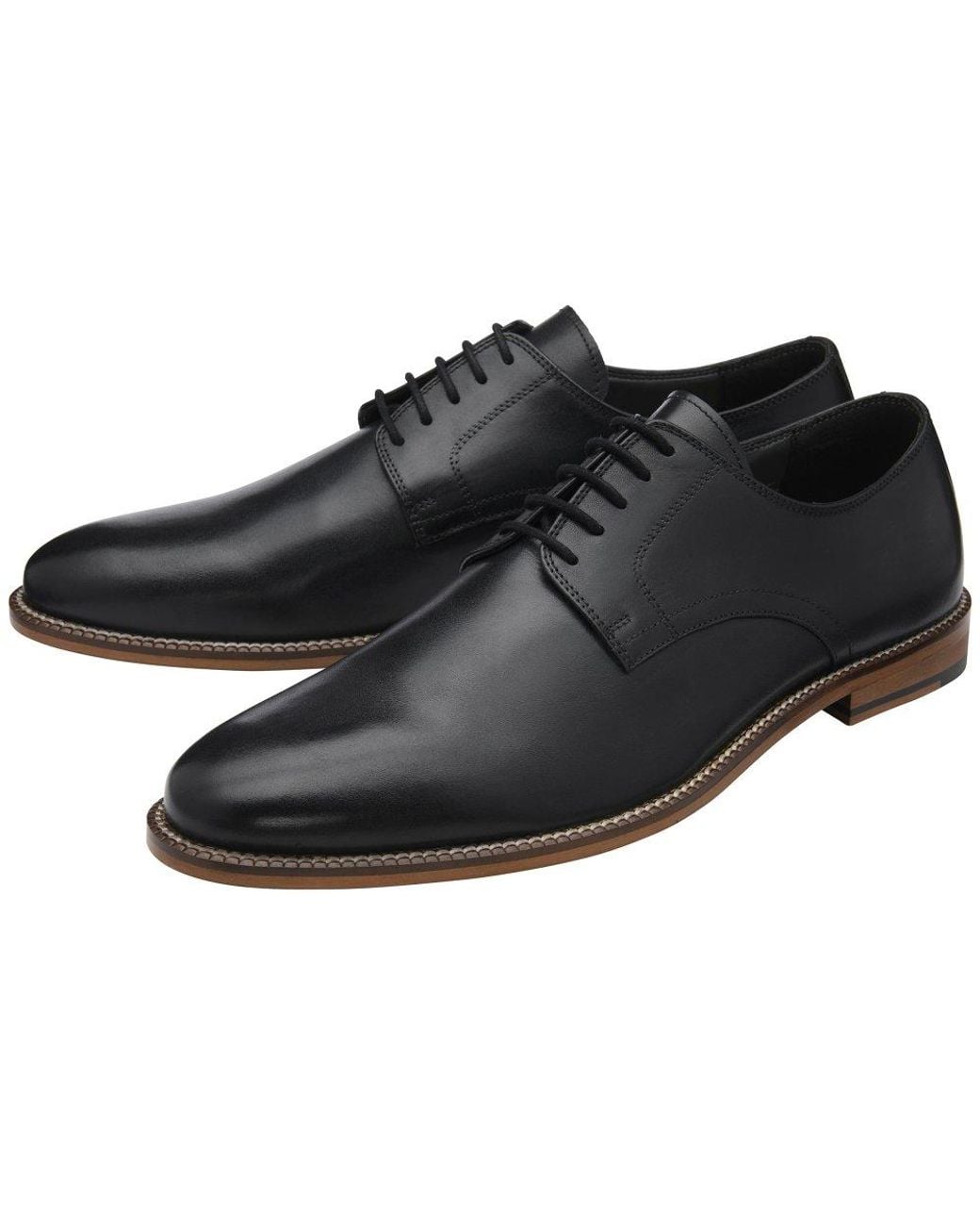 Frank Wright Black Chambers Derby Shoes for men