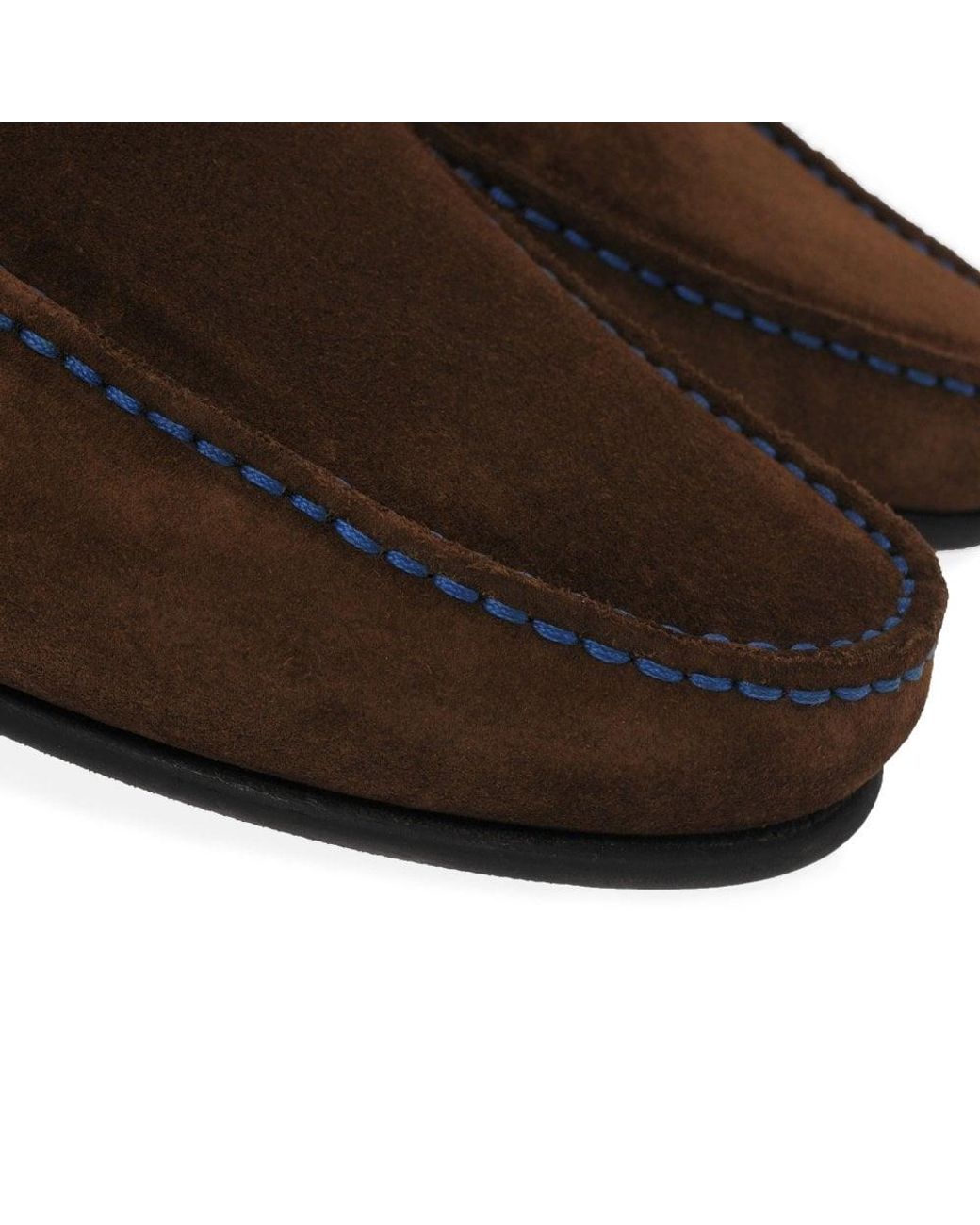 Loake Brown Nicholson Suede Moccasin Shoes for men