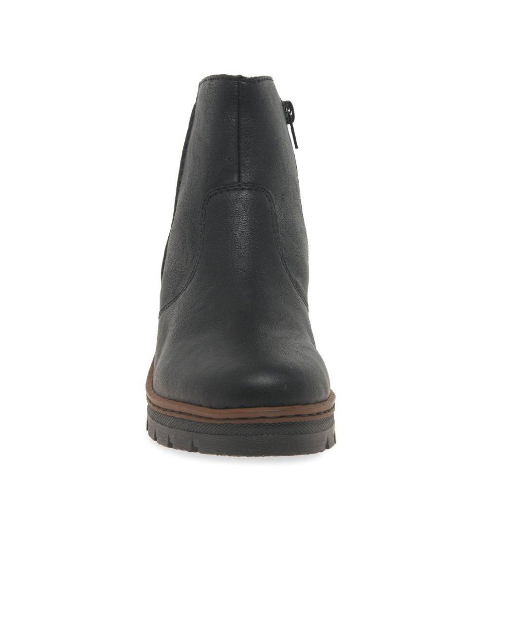 Rieker Black Capital Ankle Boots