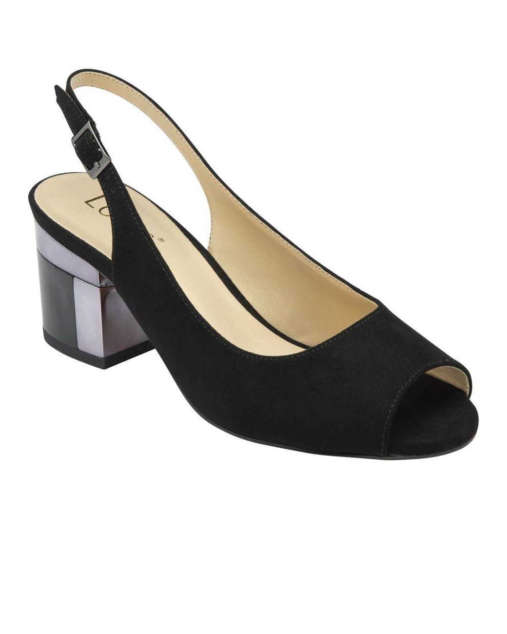 Lotus Black Evelyn Slingback Sandals
