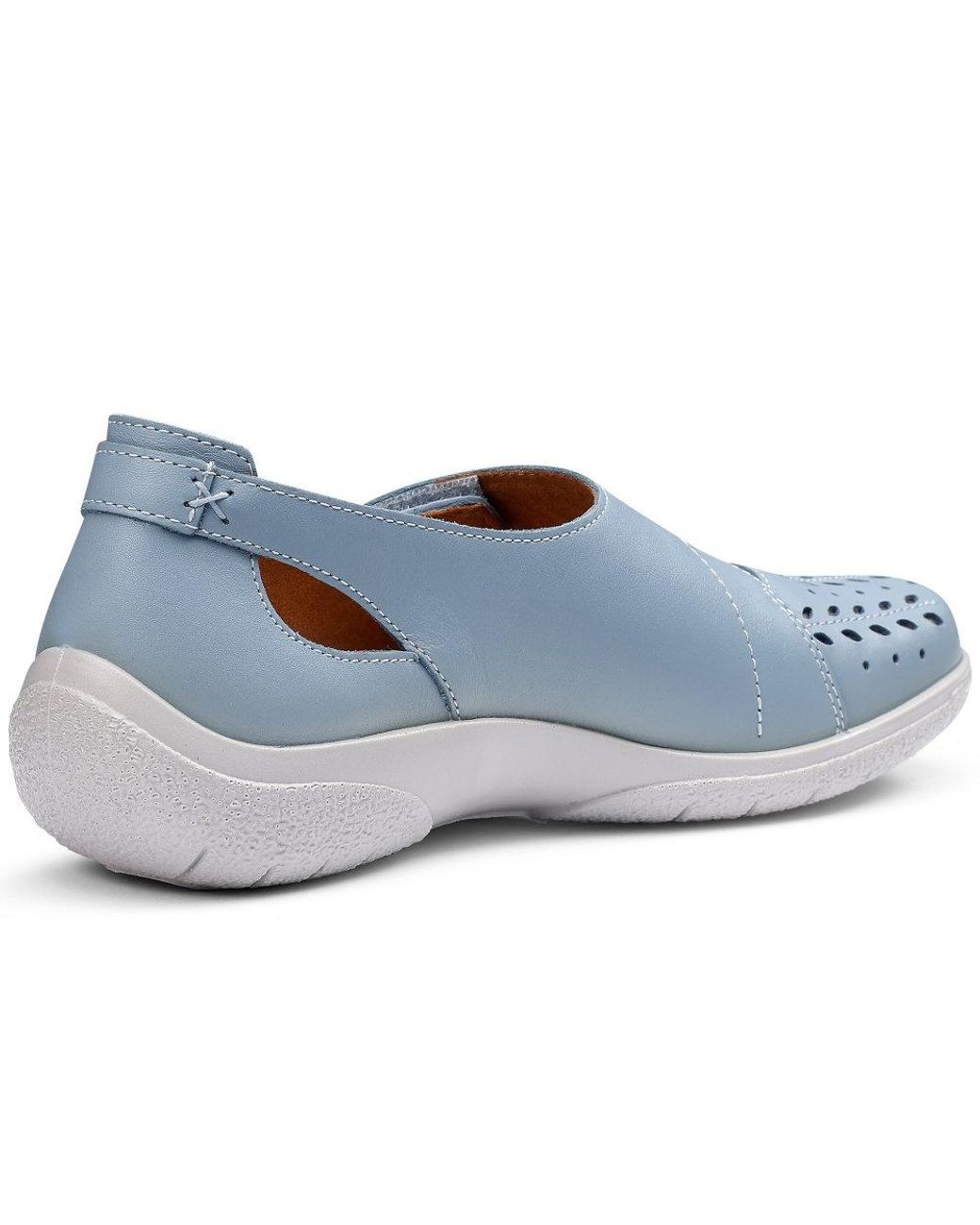 Hotter Blue Daphne Wide Mary Jane Shoes
