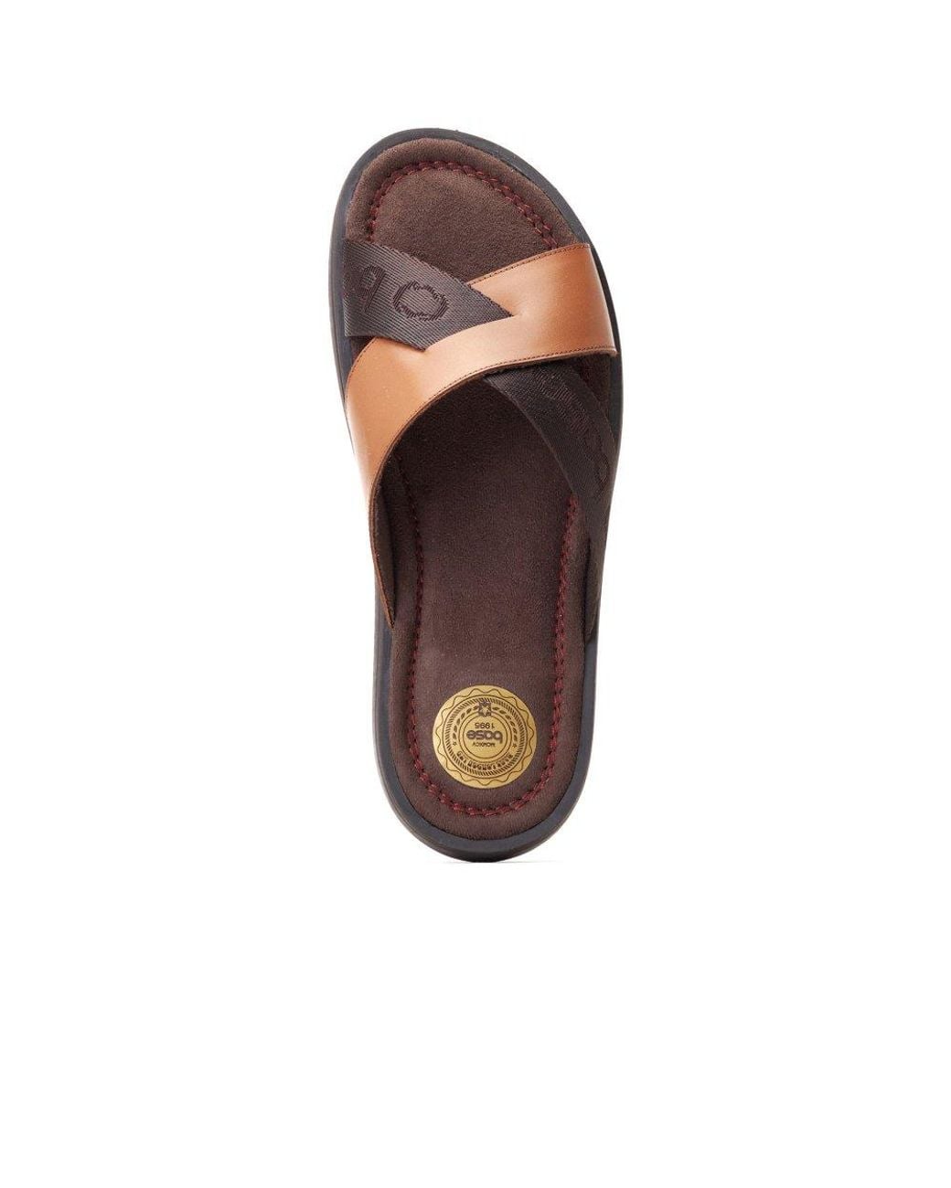 Base London Brown Webb Sliders for men