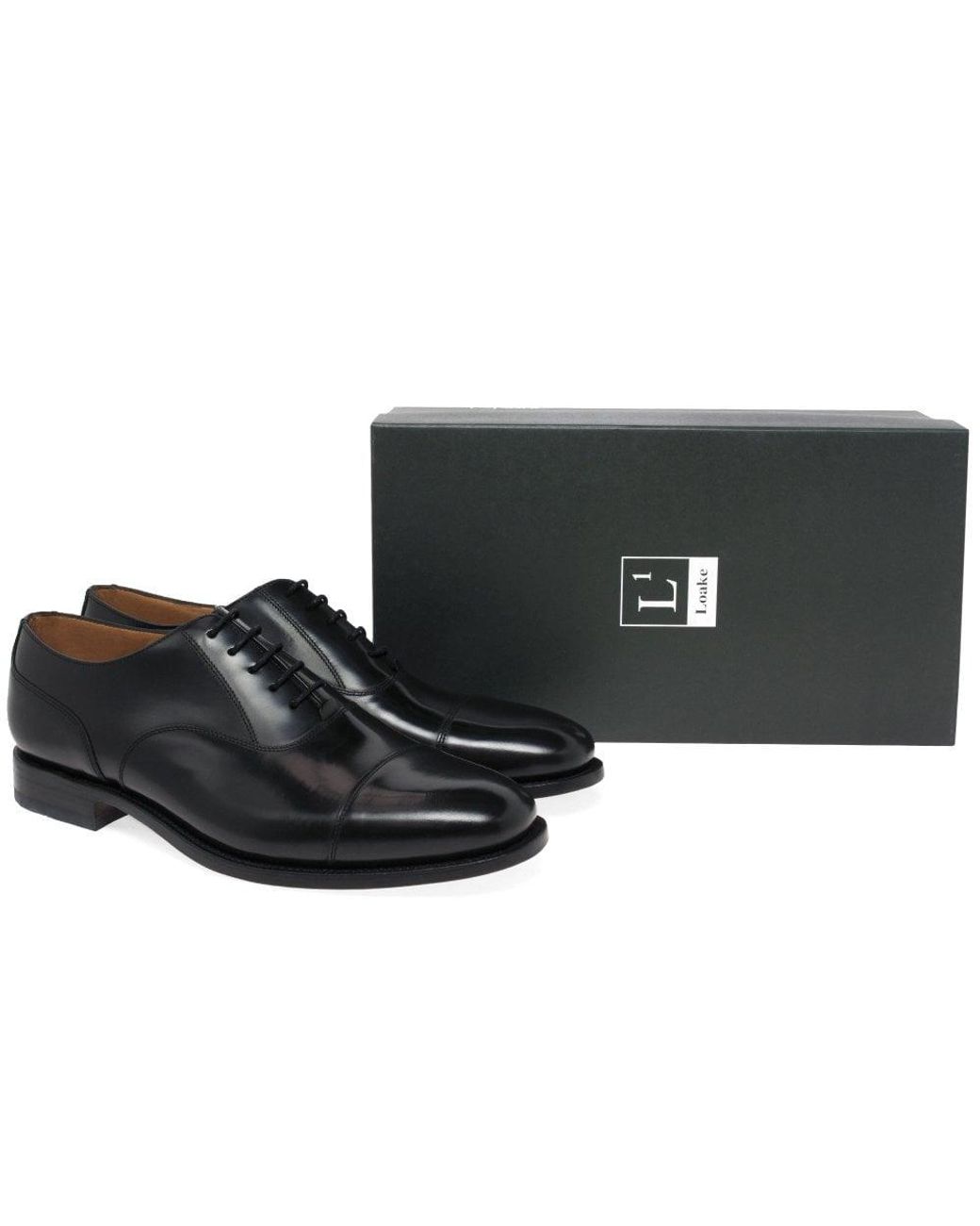Loake Black 200b Leather Oxford Shoes for men