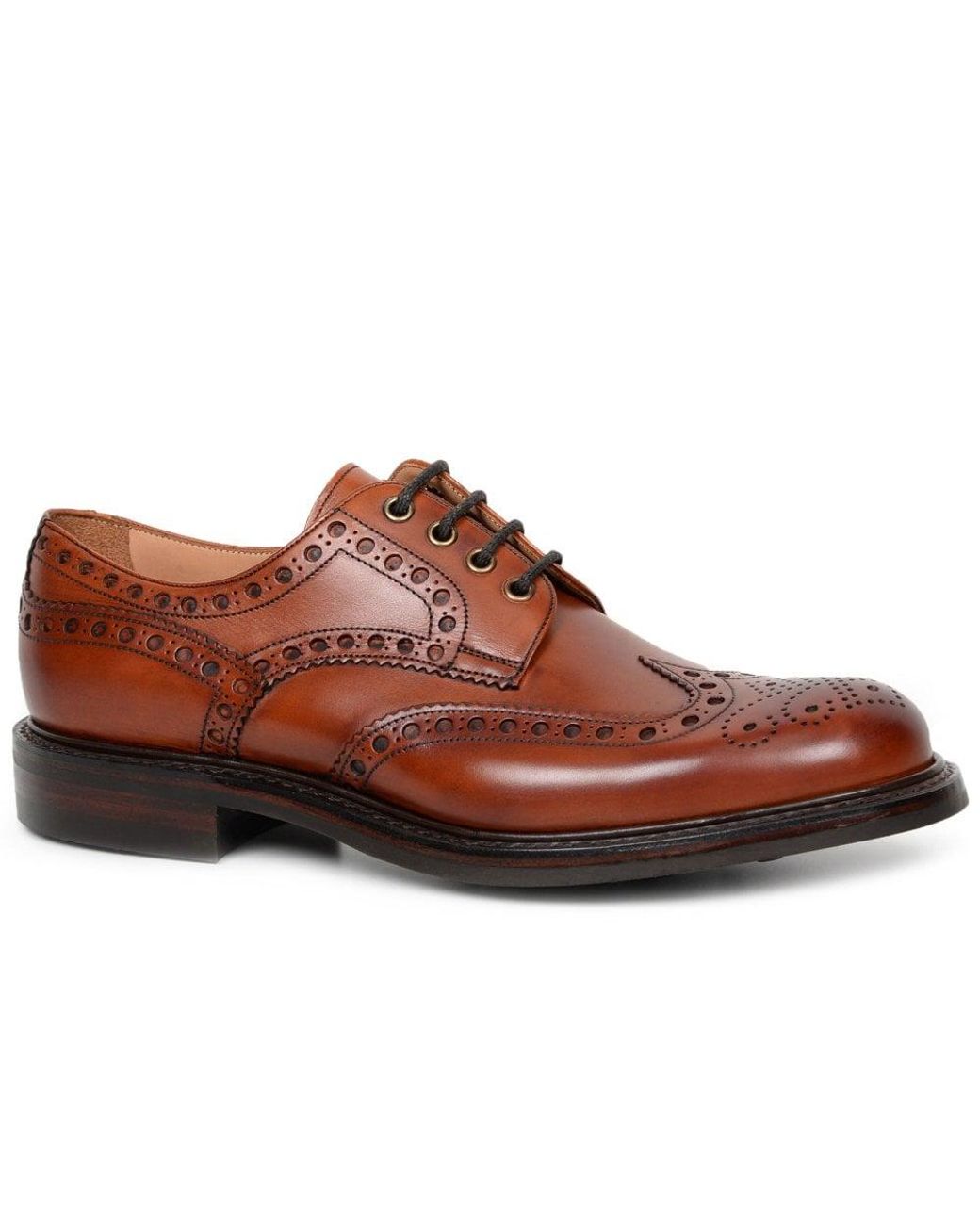 Cheaney Brown Avon Wingcap Brogue Shoe - Dark Leaf Calf Le for men
