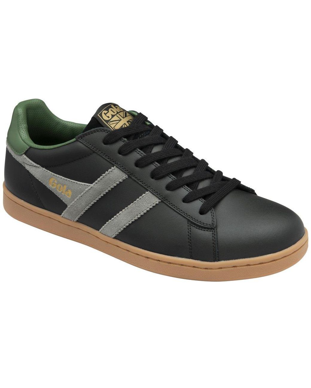Gola Black Equipe Ii Leather Trainers for men