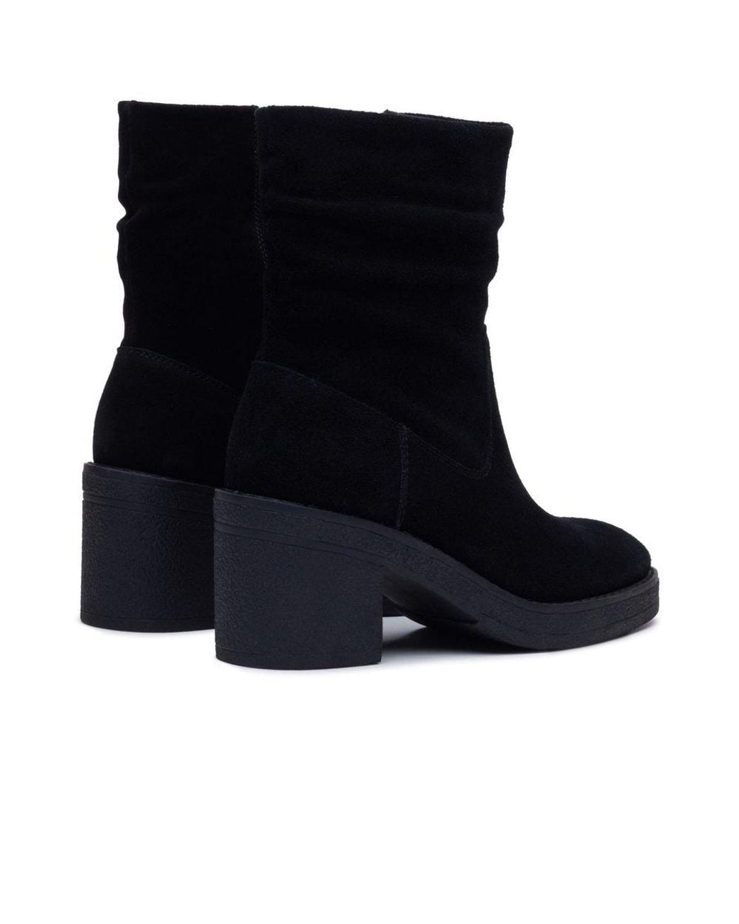 Hush Puppies Black Flora Ruched Ankle Boots