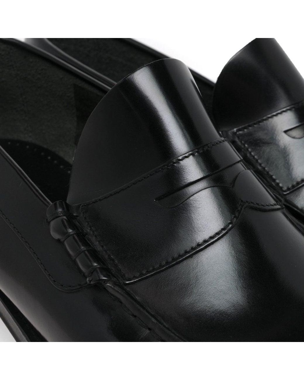 Loake Black Princeton Leather Moccasin Shoes for men