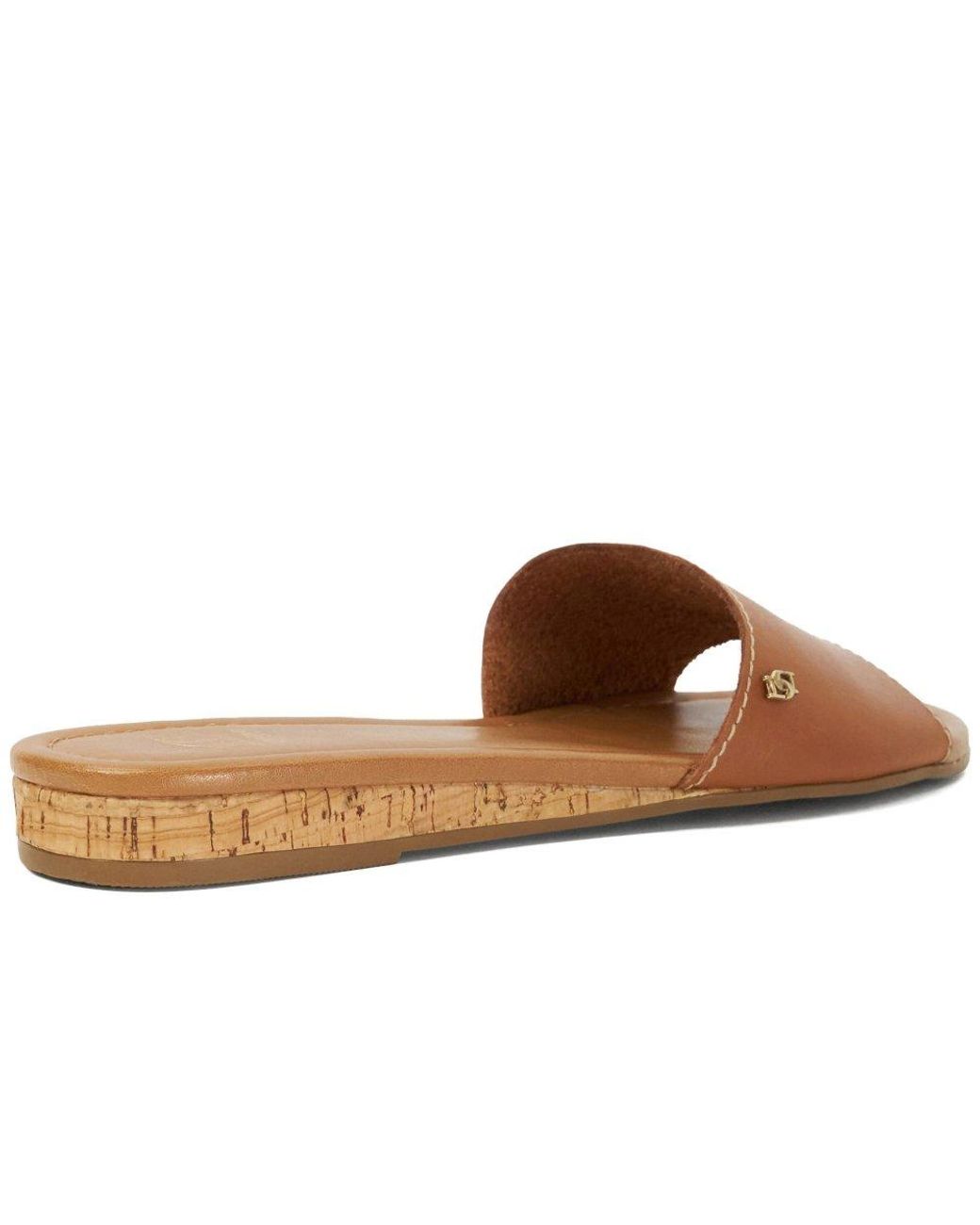 Dune Brown Lino Sandals