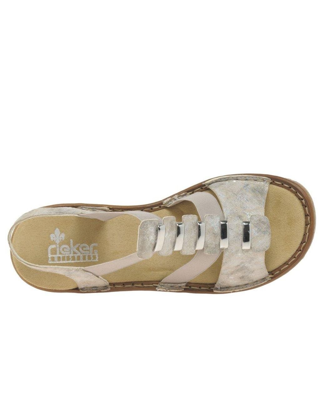 Rieker Metallic Trim Sling Back Sandals