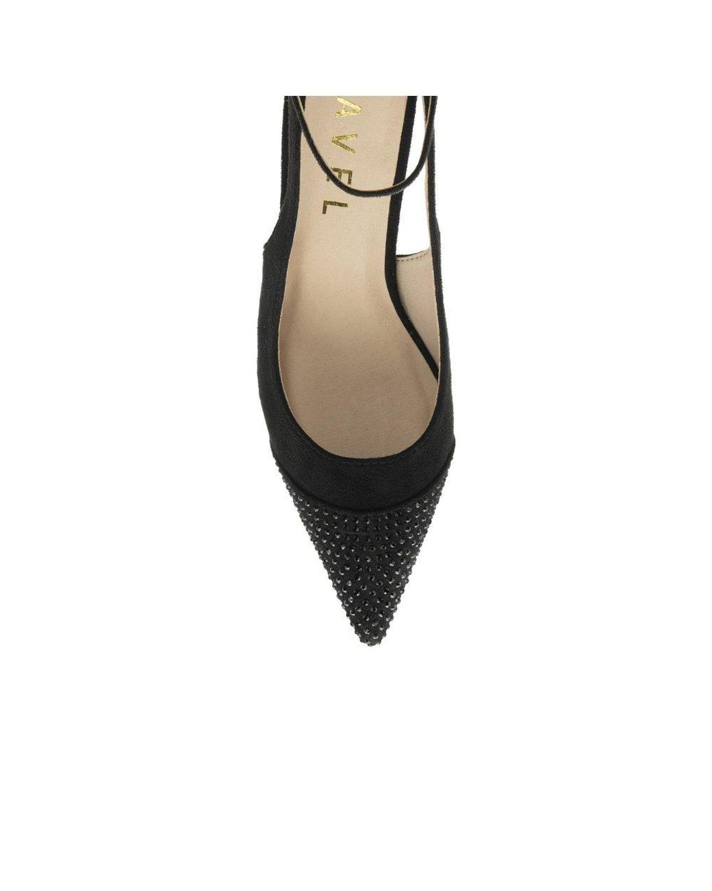 Ravel Black Catrine Slingback Court Shoes