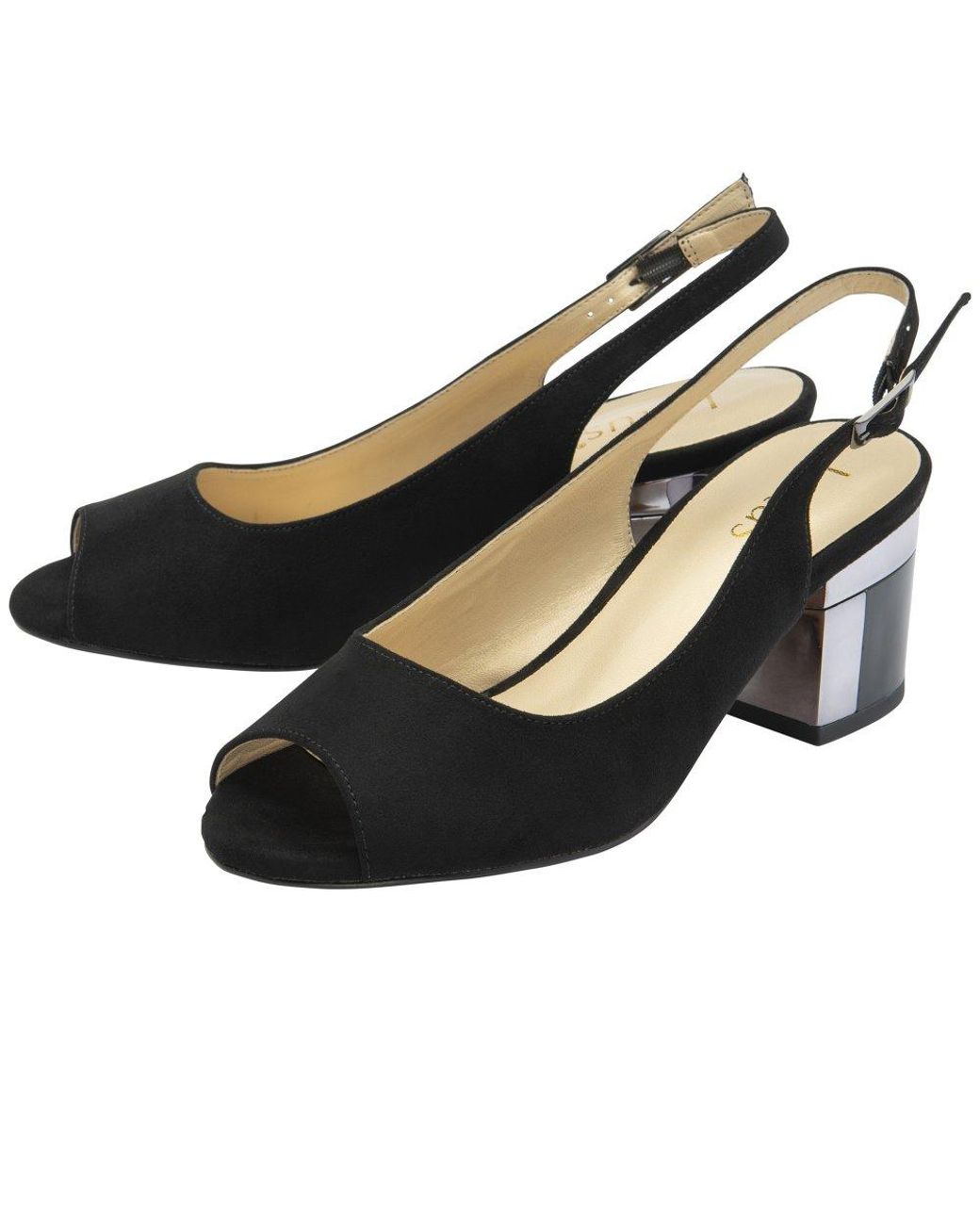 Lotus Black Evelyn Slingback Sandals