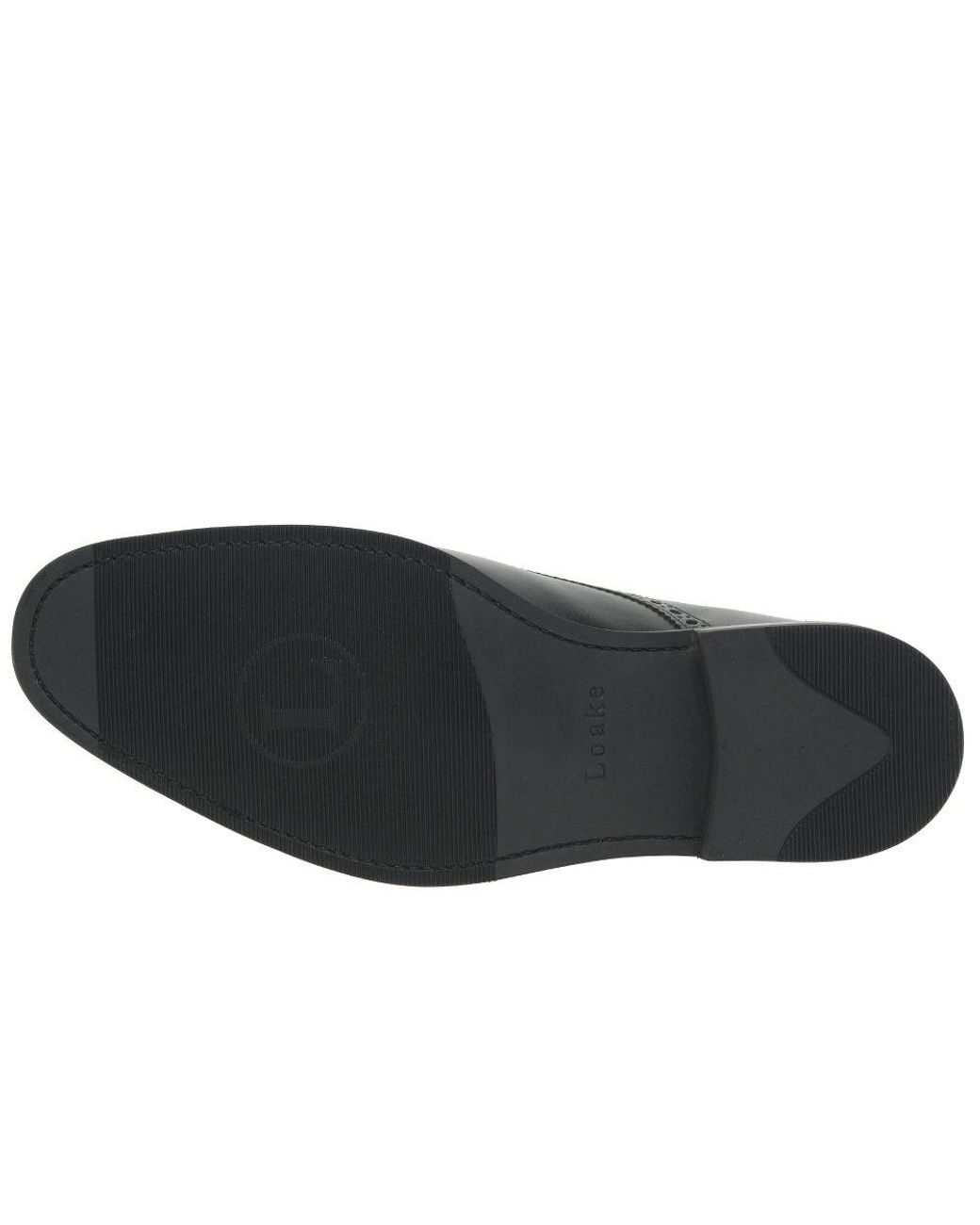 Loake Black Roger Semi Brogues for men