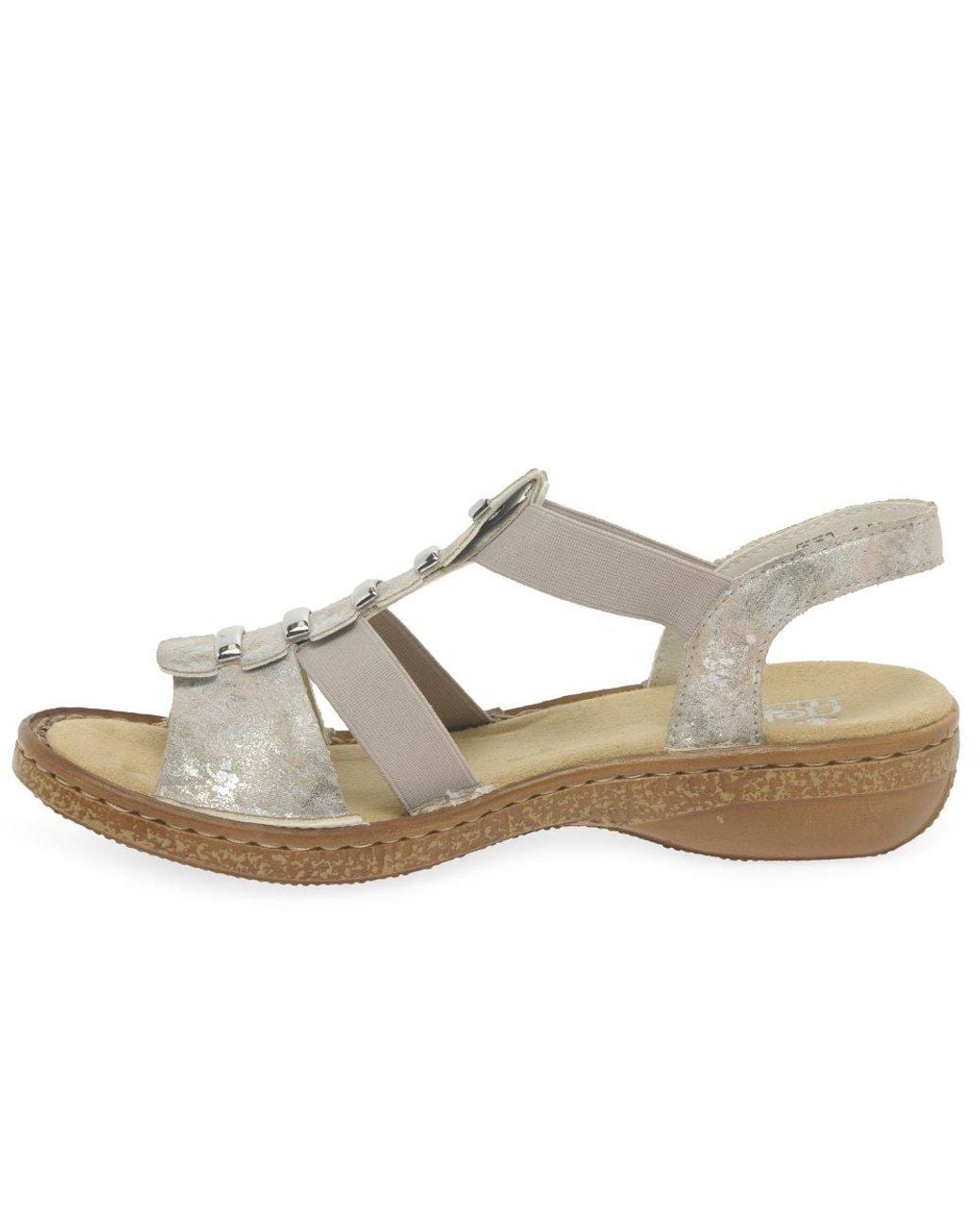 Rieker Metallic Trim Sling Back Sandals