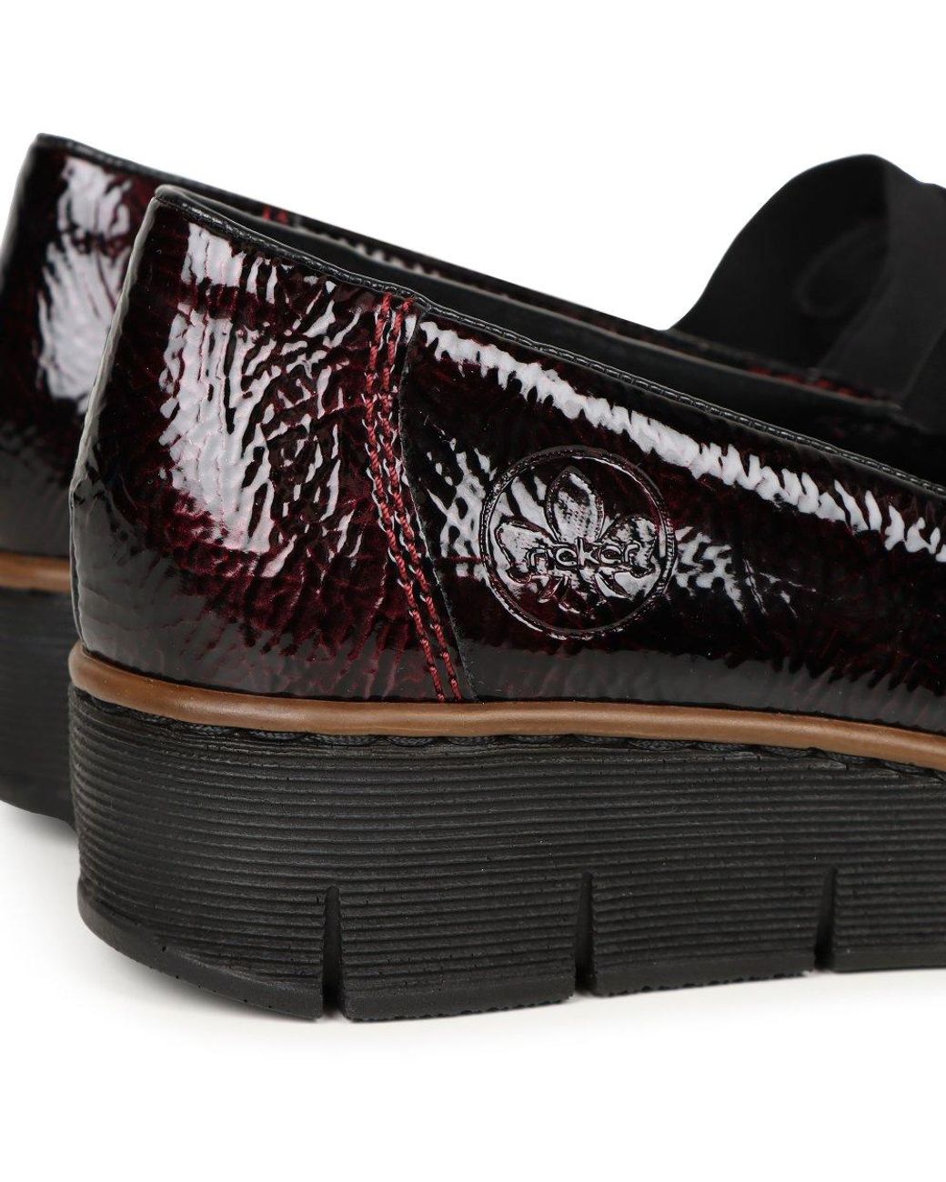 Rieker Black Gleam Tassel Loafers