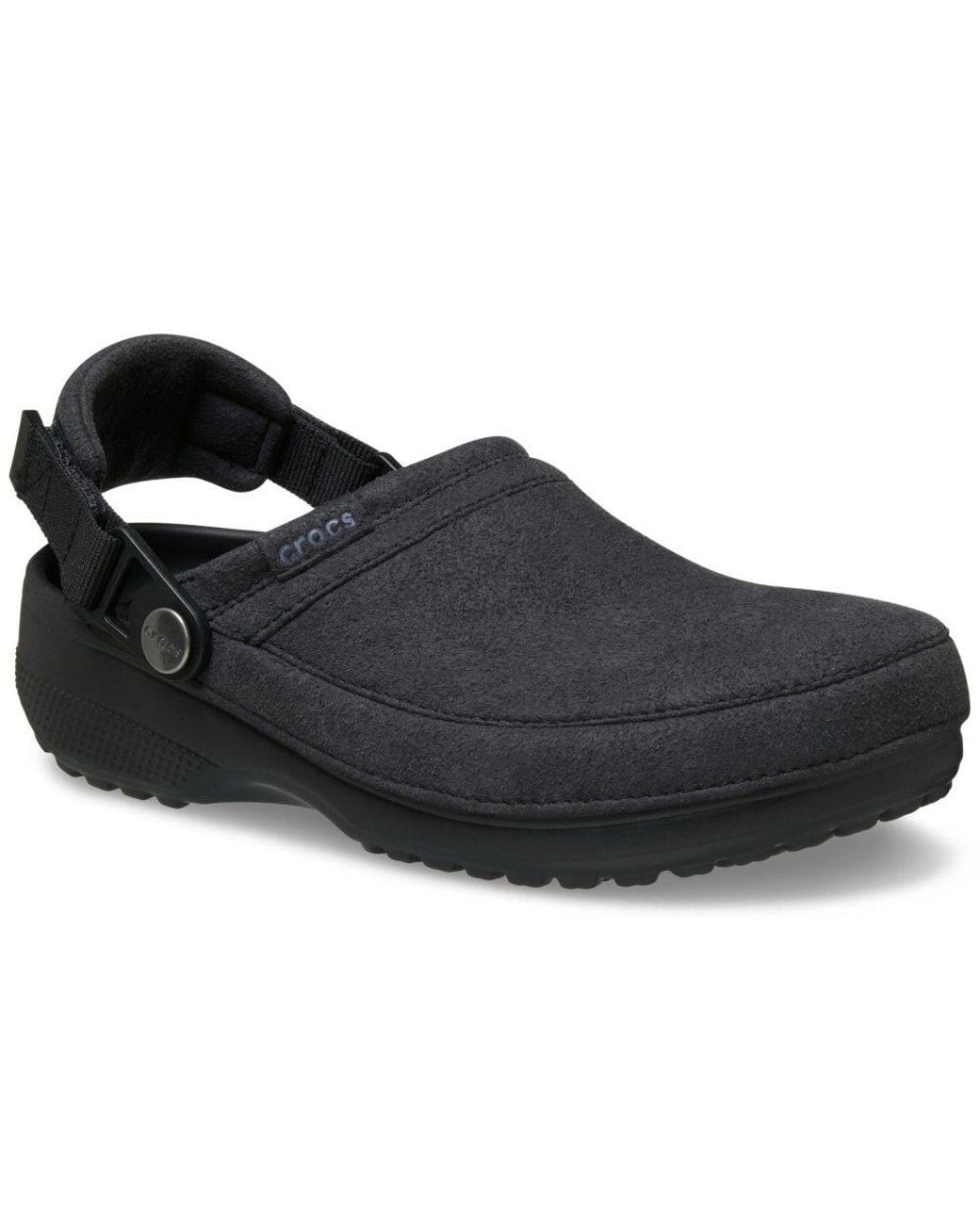 CROCSTM Black Classic Crafted Vegan Suede Clogs