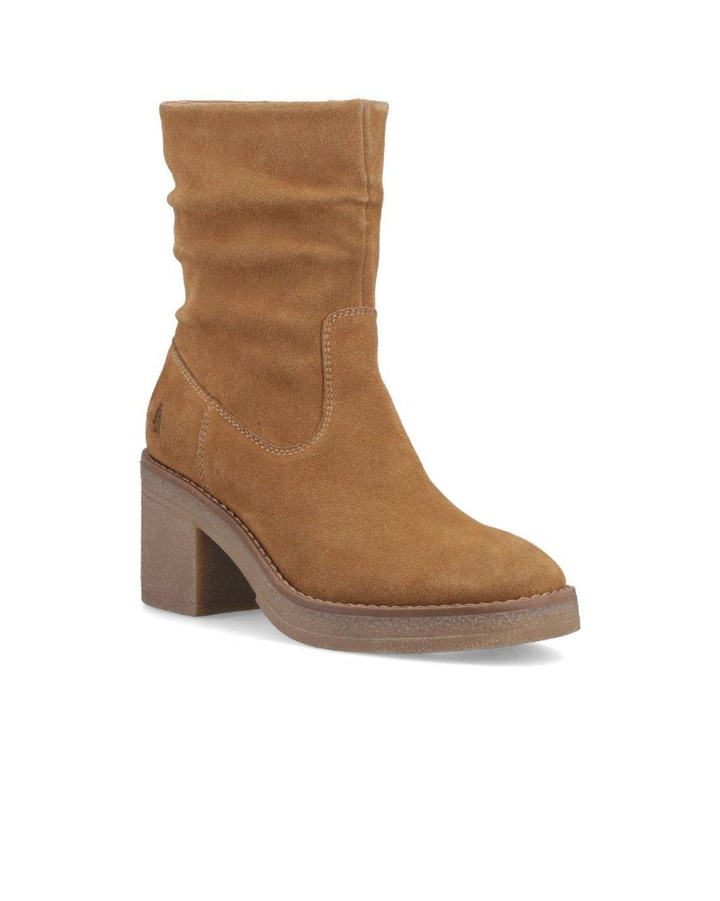 Hush Puppies Brown Flora Ruched Ankle Boots