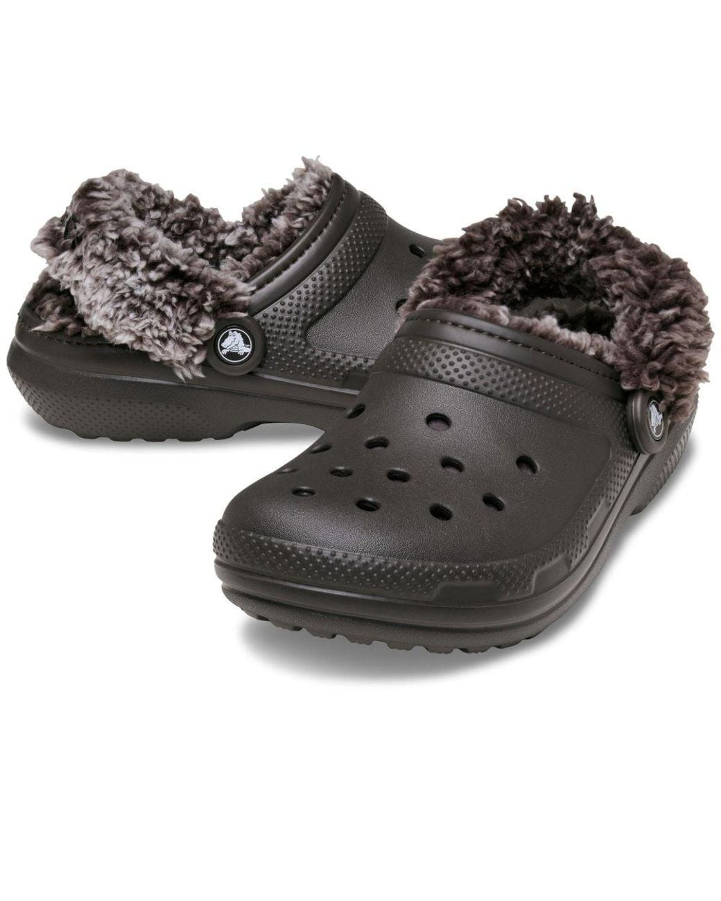 CROCSTM Black Classic Fleece Lined Clogs for men