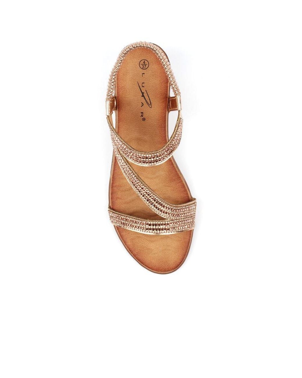 Lunar (GRS) Brown Darci Wedge Sandals