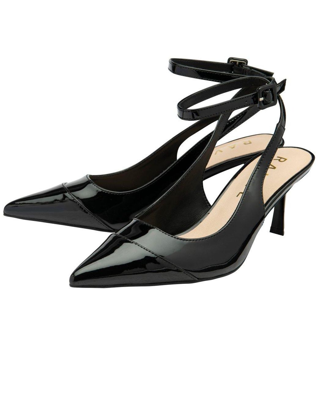 Ravel Black Catrine Slingback Court Shoes