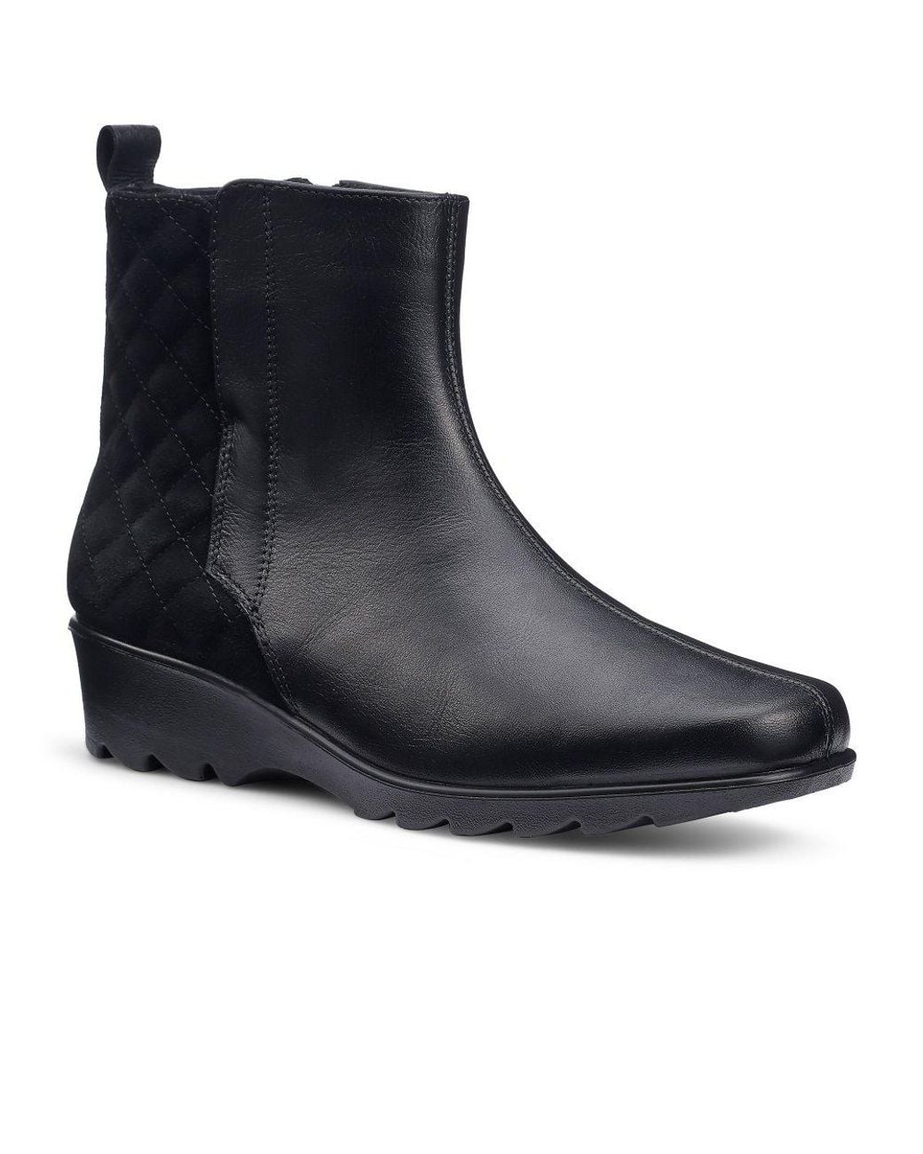 Hotter Black Eton Wide Fit Ankle Boots