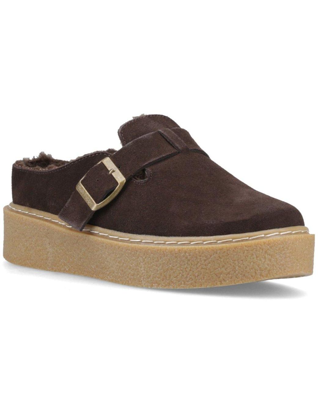Hush Puppies Brown Blanche Fur Mules