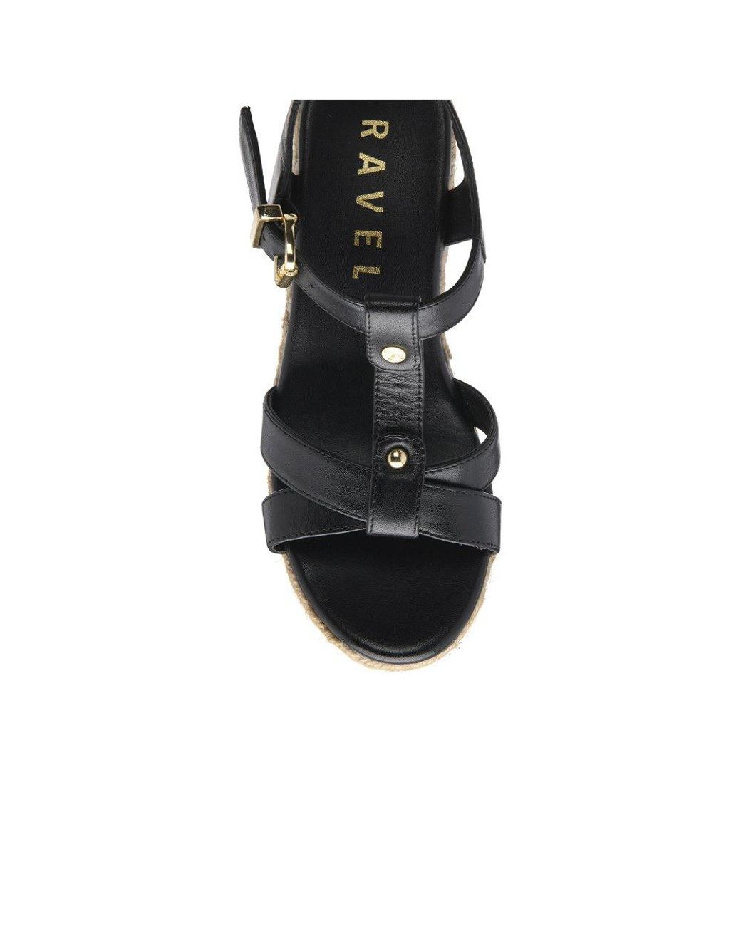 Ravel Black Elling Wedge Sandals