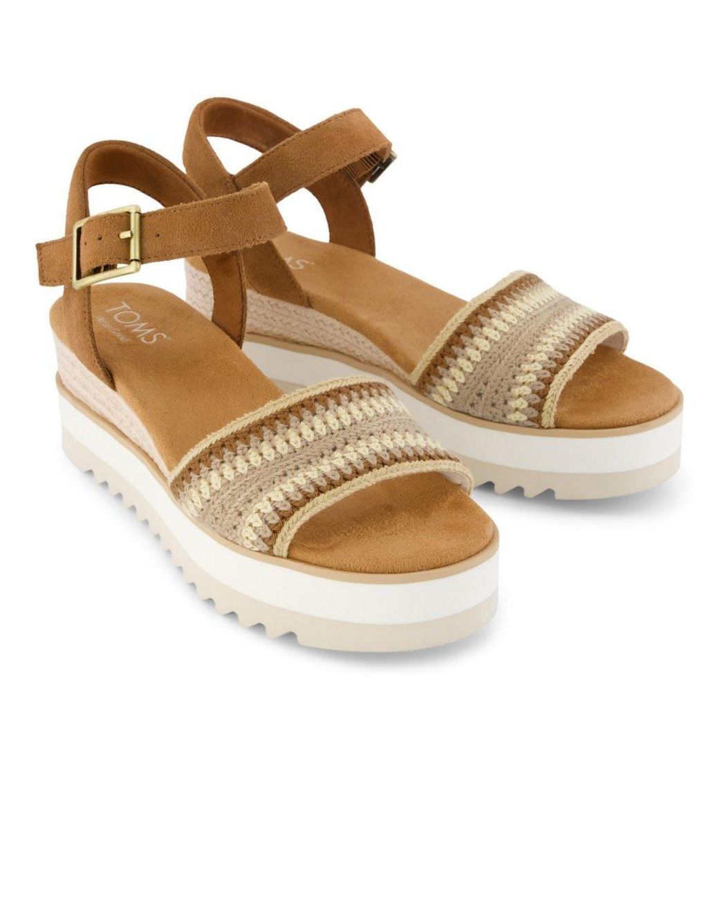 TOMS Metallic Diana Wedge Sandals