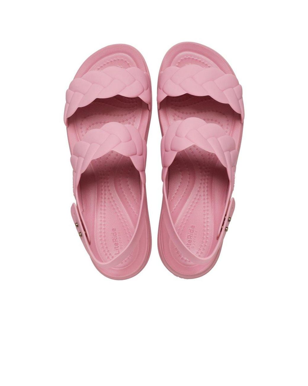 CROCSTM Pink Brooklyn Woven Low Wedge Sandals