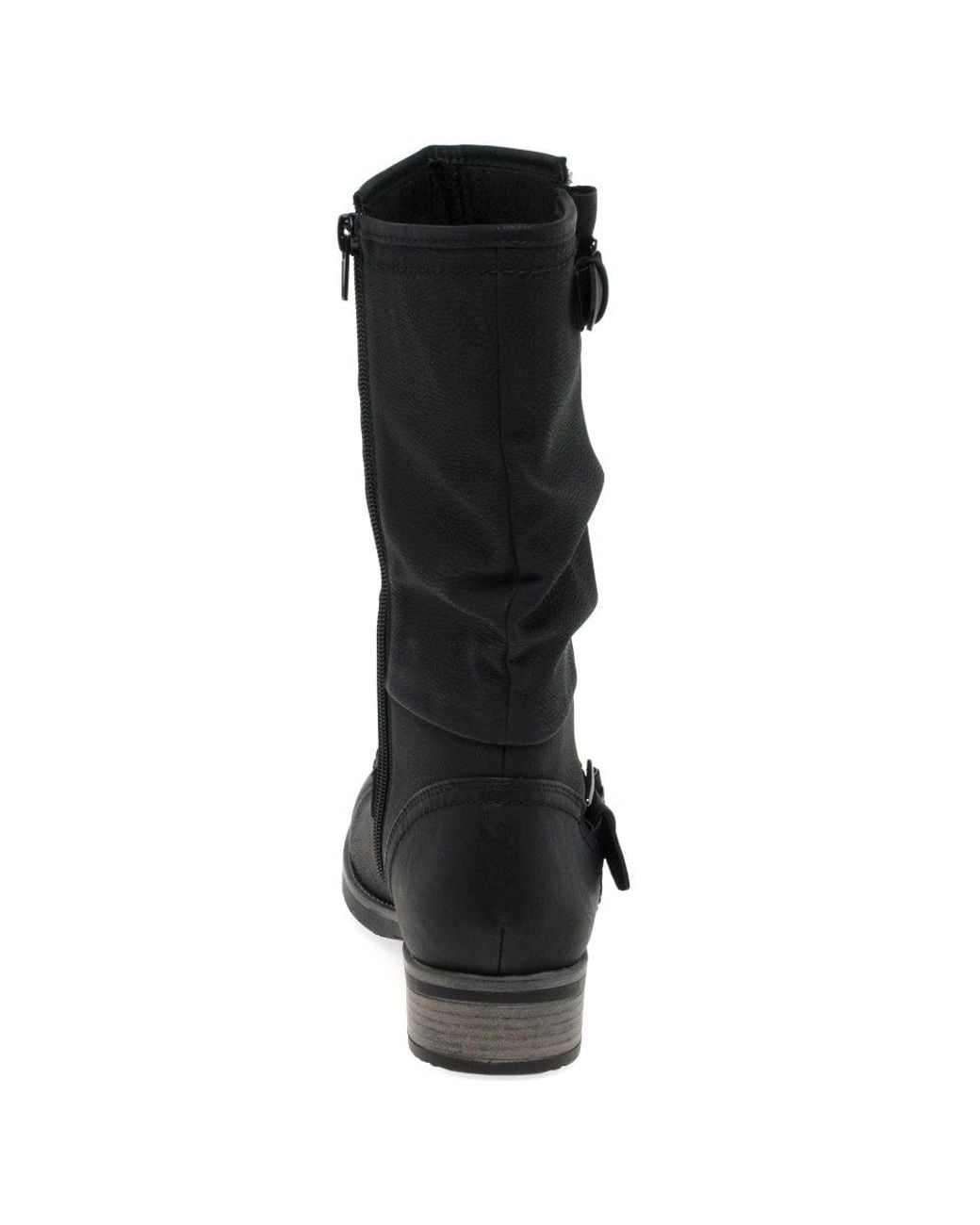 Rieker Black Estella Calf Length Slouch Boots