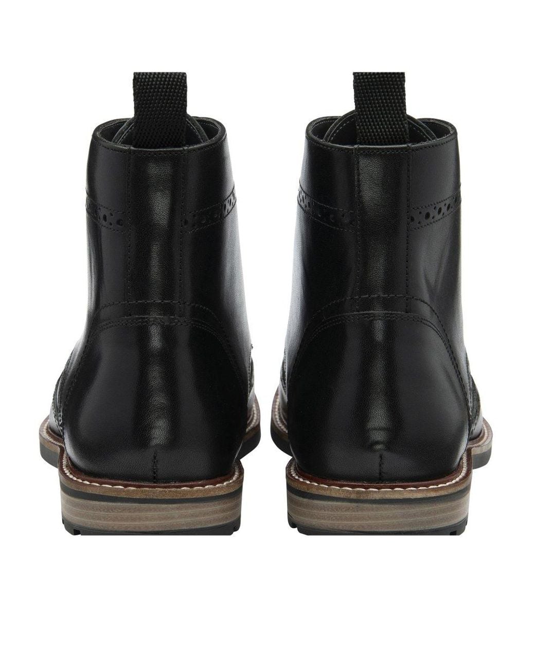 Frank Wright Black Corby Brogue Boots for men