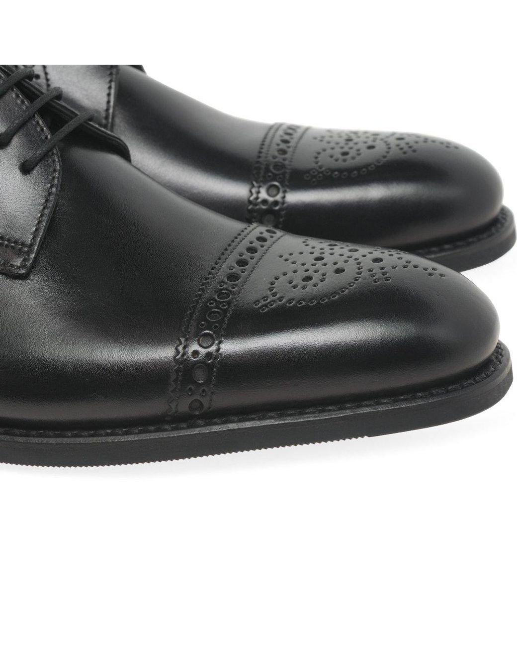 Loake Black Roger Semi Brogues for men