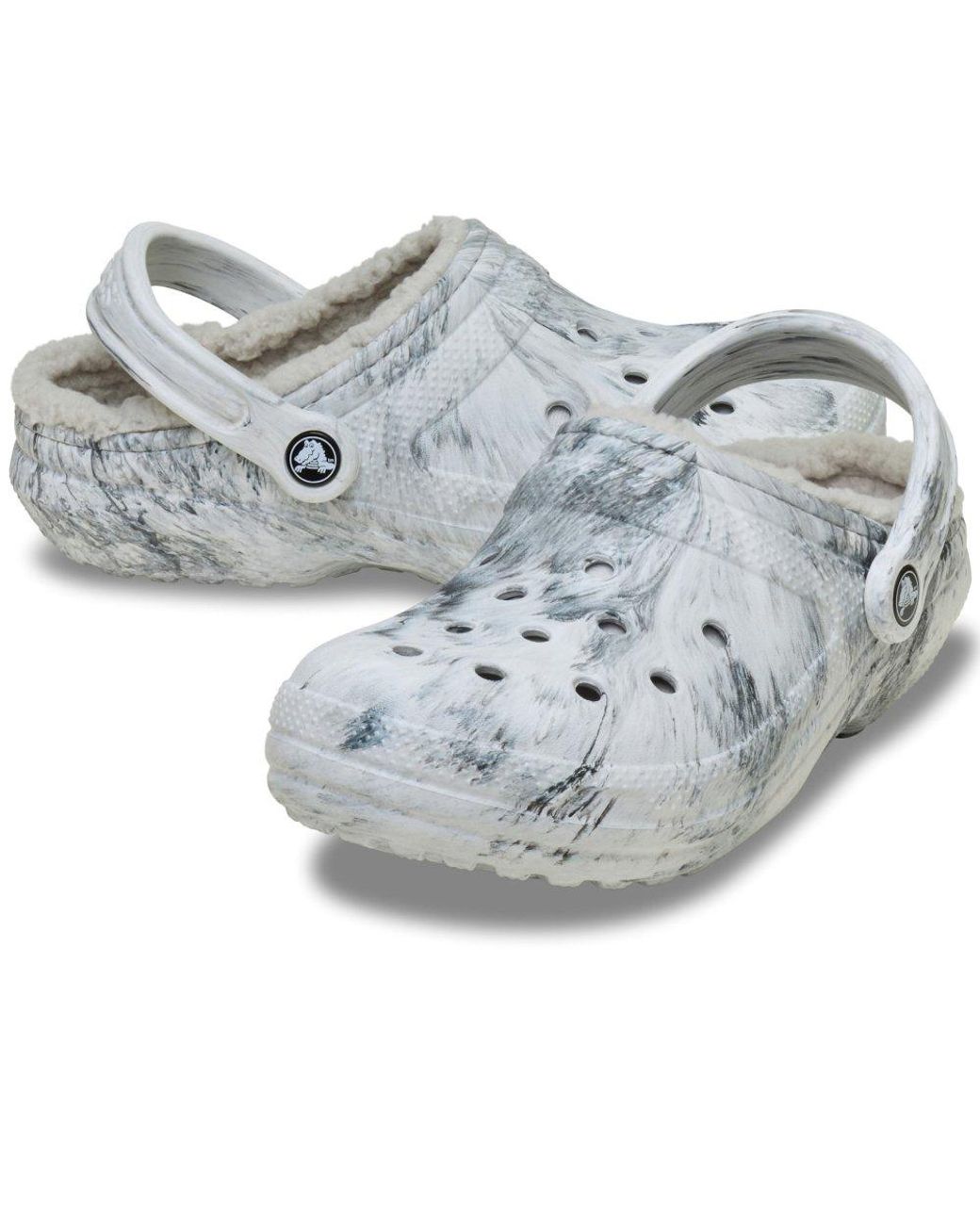 CROCSTM Gray Classic Lined Clog Thermoplastic Swirl Clogs